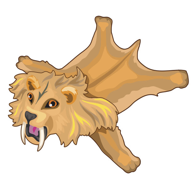 剑齿虎的皮肤。史前动物图片下载