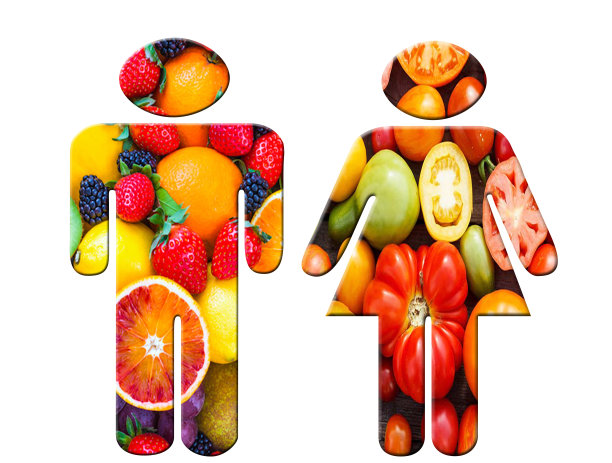 健康身体标志充满水果和蔬菜图片下载