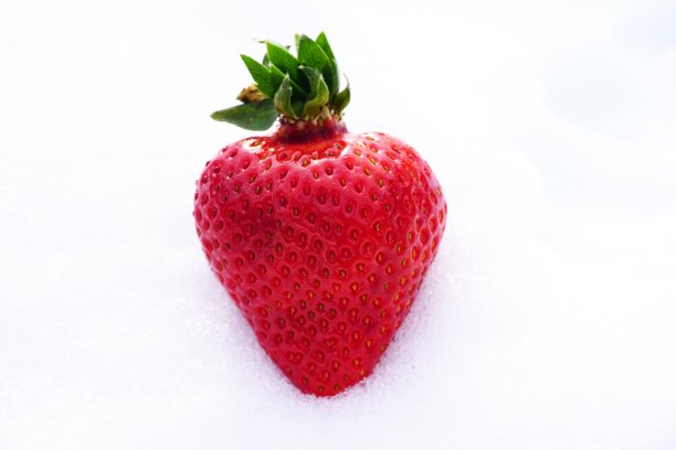 草莓在雪地上图片下载