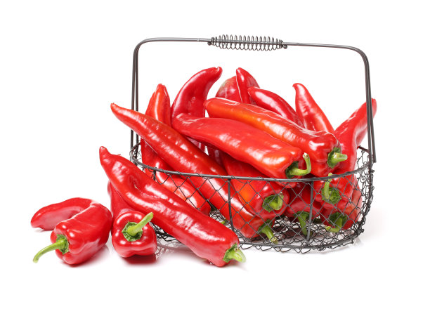 红辣椒孤立在白色背景上素材图片