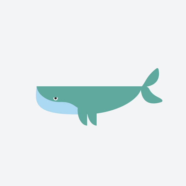 白背景上的鲸鱼图标设计素材图片