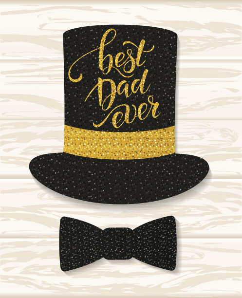 父亲节刻字。道具与闪光的纹理照片。暑假。矢量插图EPS10。图片下载