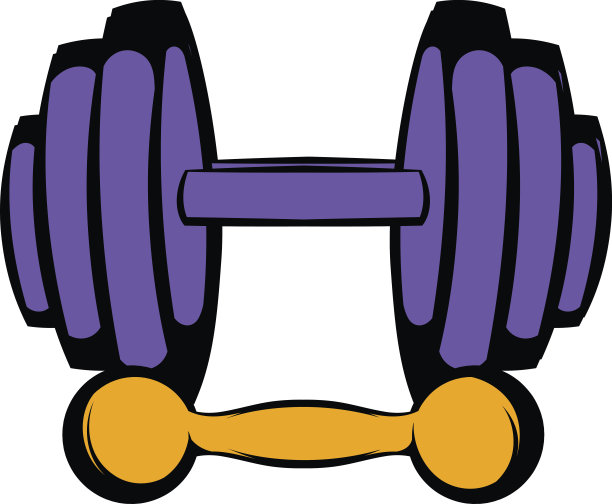 杠铃和哑铃图标，卡通图标图片下载