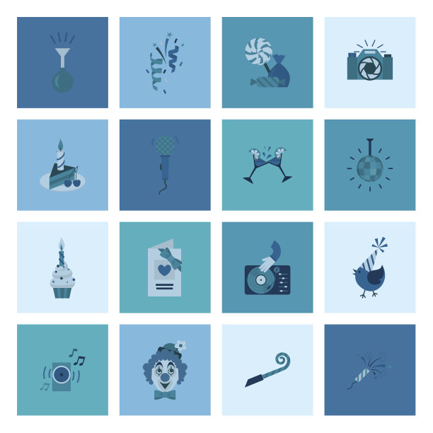 生日快乐图标套装图片下载