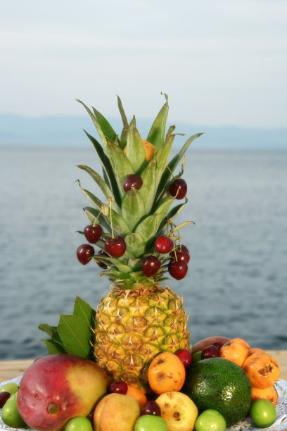 热带水果盘子图片下载