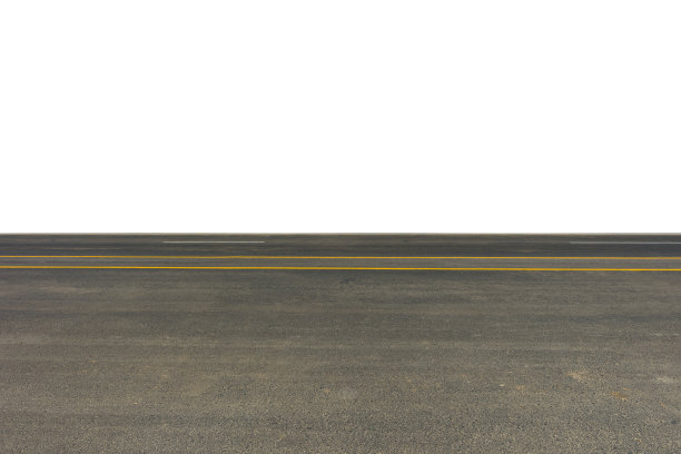 侧面的柏油路孤立的白色背景。图片下载