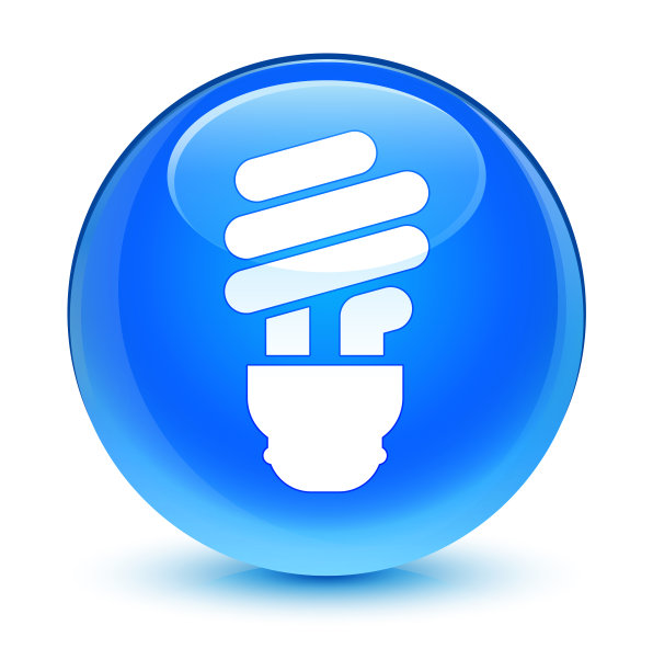 灯泡图标玻璃蓝圆形按钮图片下载