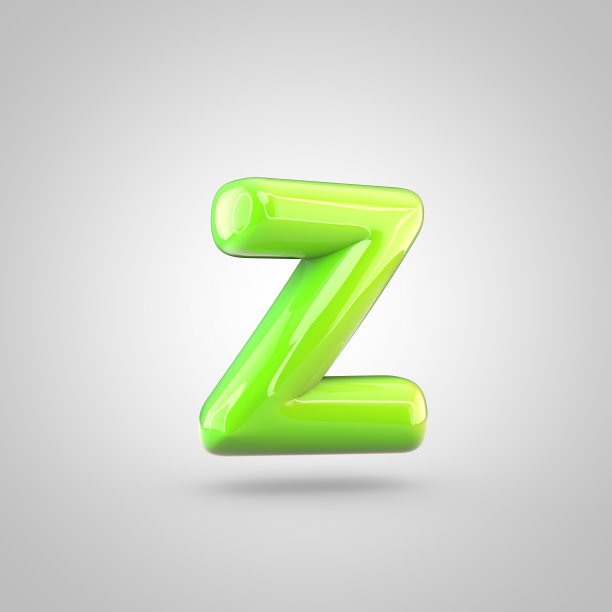 光滑的石灰漆字母字母Z小写孤立在白色背景上图片下载