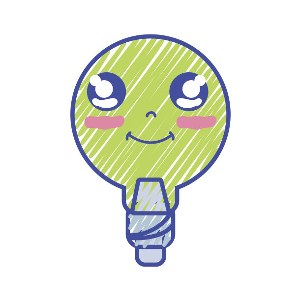 卡哇伊可爱快乐的灯泡能量图片下载