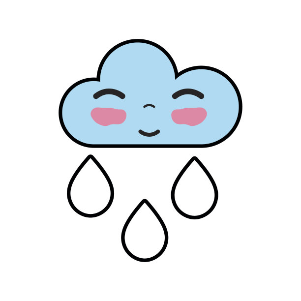可爱的好快乐的云下雨图片下载