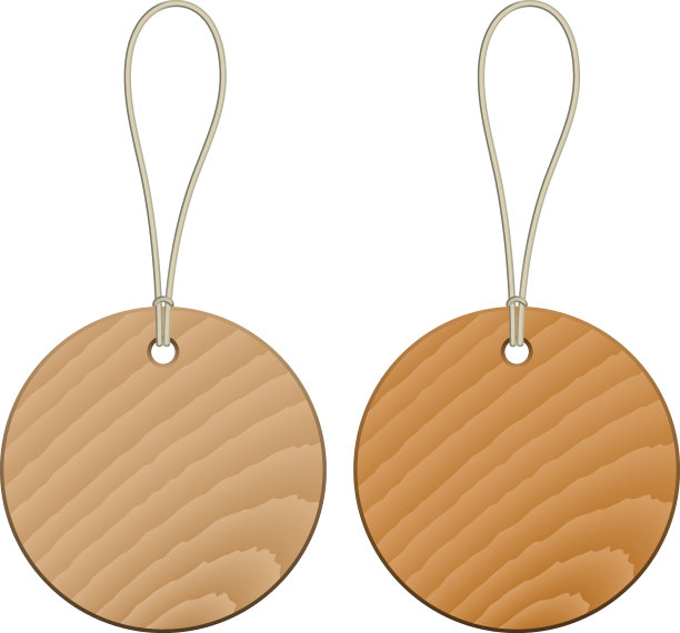 向量木制标签图片下载