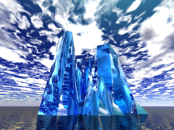 巨大的蓝色海洋巨石图片下载