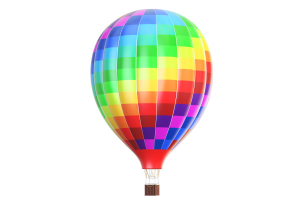 空气气球,航空器。3D渲染孤立的白色背景图片下载