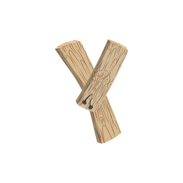 字母Y木板字体。木板和钉子字母。刻字的董事会。国家刨花板ABC图片下载