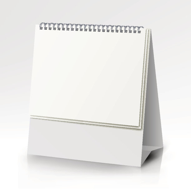 螺旋日历向量。表空白支架支架的菜单，纸日历，卡片孤立的白色背景图片下载