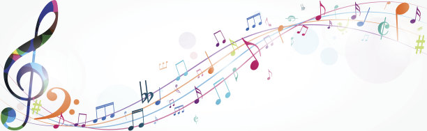 色彩缤纷的音乐音符背景素材图片
