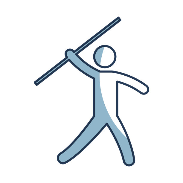 运动员练习标枪的剪影图片下载