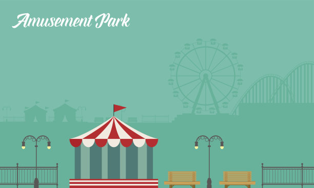 收藏背景游乐园风景矢量艺术图片下载