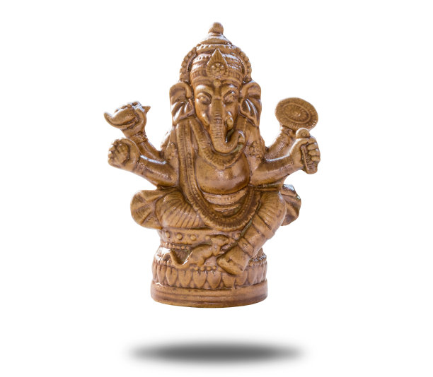 甘尼萨雕像，印度教神孤立在白色背景与修剪的路径。图片下载