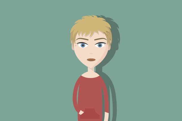 潮人卡通人物。金发短发的女人。平面向量插图。图片下载