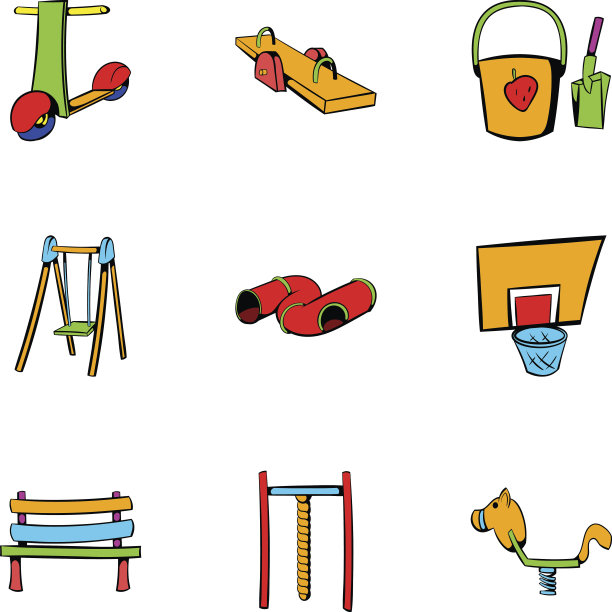 儿童放置图标集，卡通风格图片下载