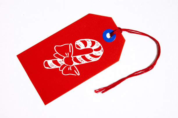 圣诞红色标签图片下载