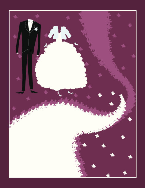 紫色花朵的婚礼图片下载