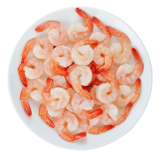 煮熟的虾。在白色背景图片下载