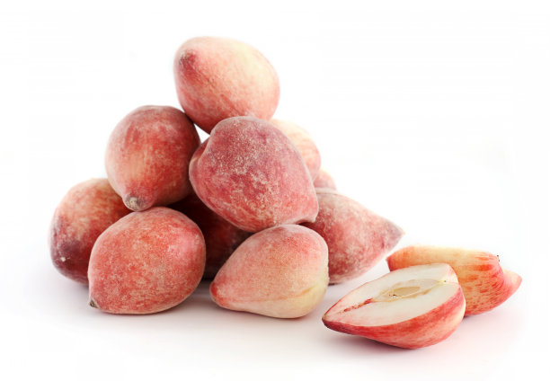 成熟的桃子果实孤立在白色背景上图片下载