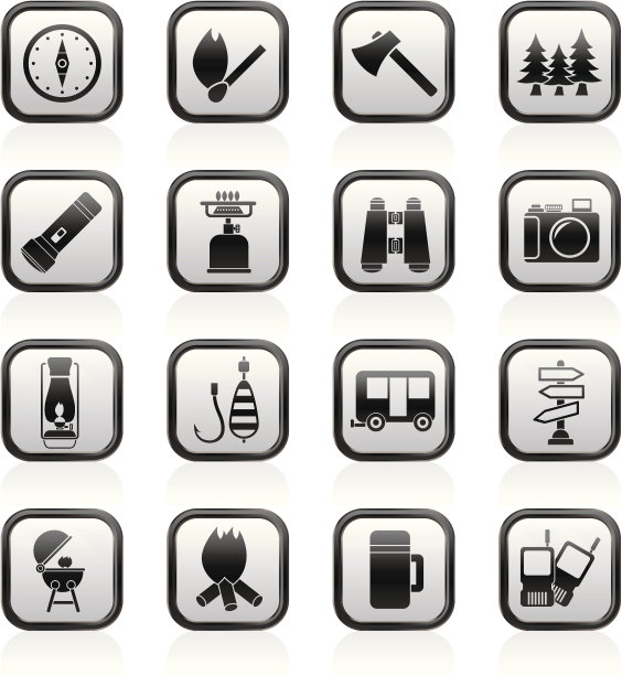 露营，旅游和旅游标志图片下载