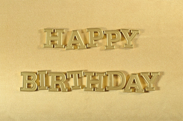 生日快乐金色文字上的金色图片下载