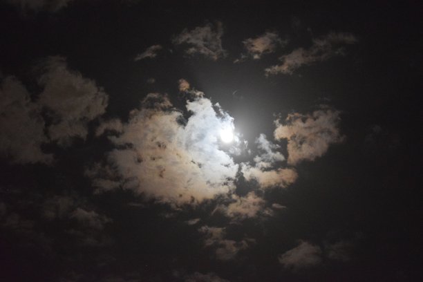 晚上月亮被云包围着图片下载