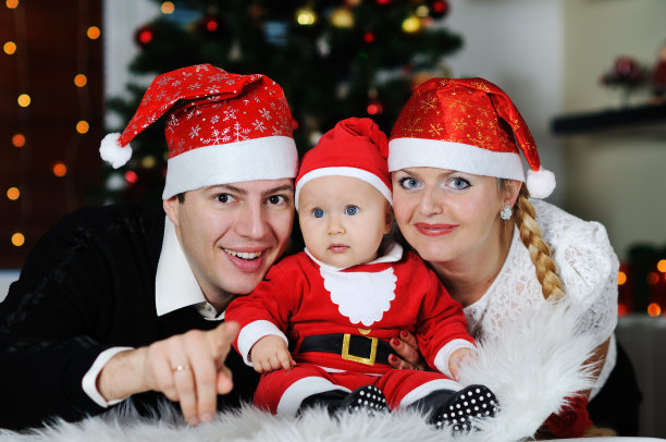 圣诞节的全家福图片下载