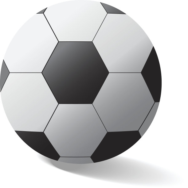 白色背景上的矢量足球图片下载