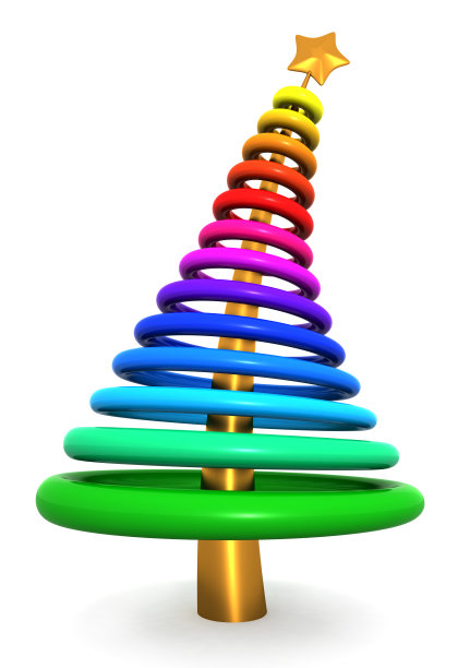 彩色抽象圣诞树图片下载