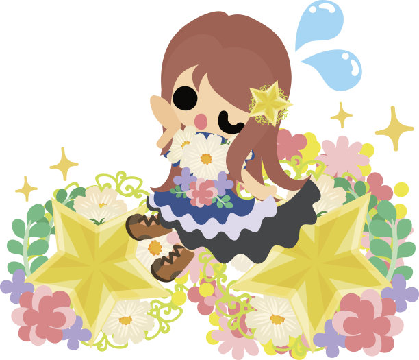 星星物体的可爱插图图片下载