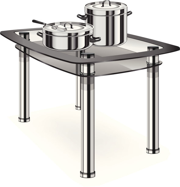 有盘子的玻璃桌子图片下载