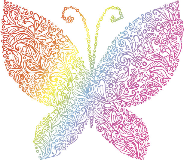 彩虹蝴蝶图片下载