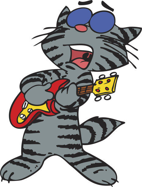 猫弹吉他图片下载