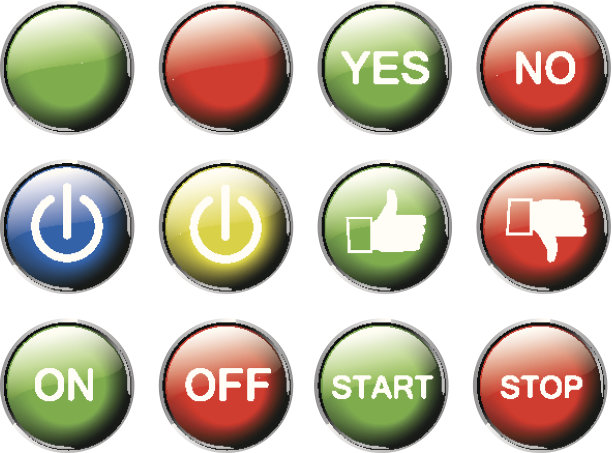 白色背景下各种图标的特写镜头图片下载