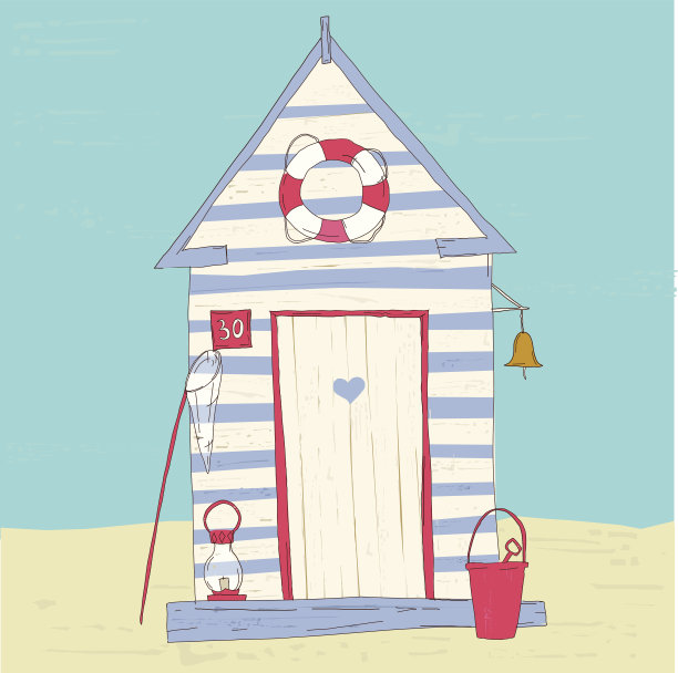 海滩小屋图片下载