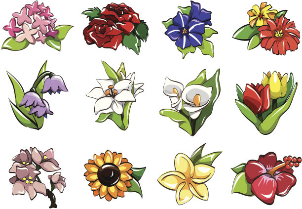 卡通花图标图片下载