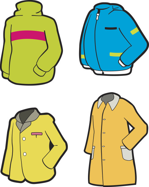 四种不同大衣的图形图像图片下载