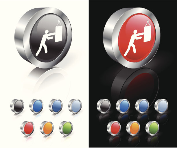 3D免版税重型沙袋训练矢量艺术图片下载