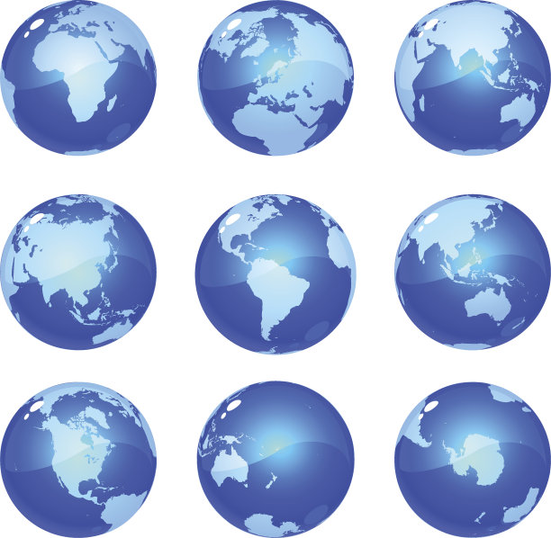 蓝色的地球仪图片下载