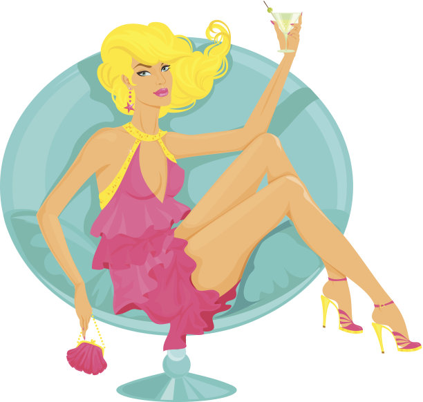 金发女郎鸡尾酒的女孩图片下载