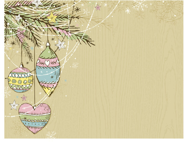 米色圣诞背景，向量图片下载