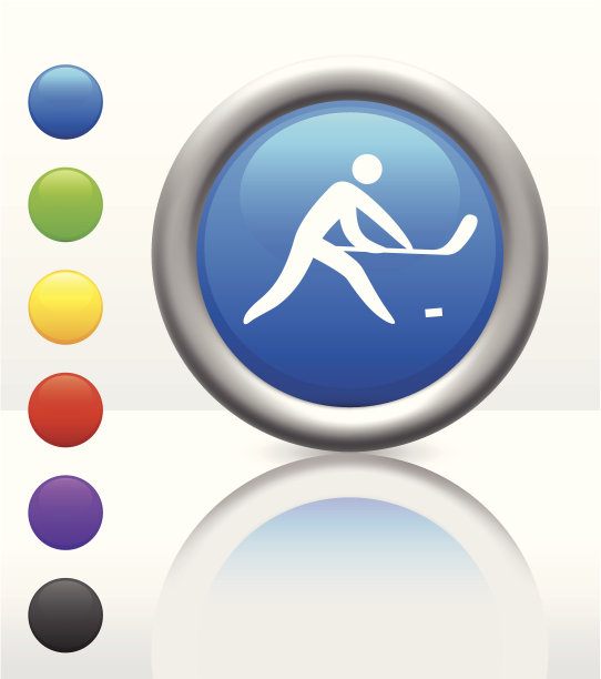 棍图曲棍球蓝色互联网按钮图标图片下载