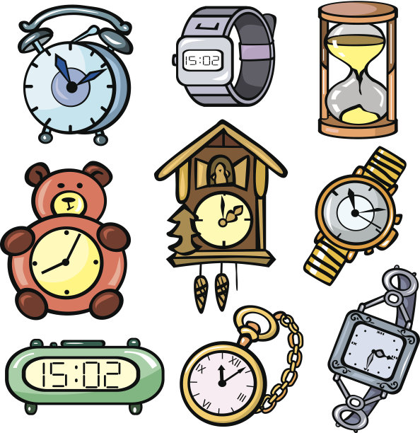 手表和时钟图标设置图片下载