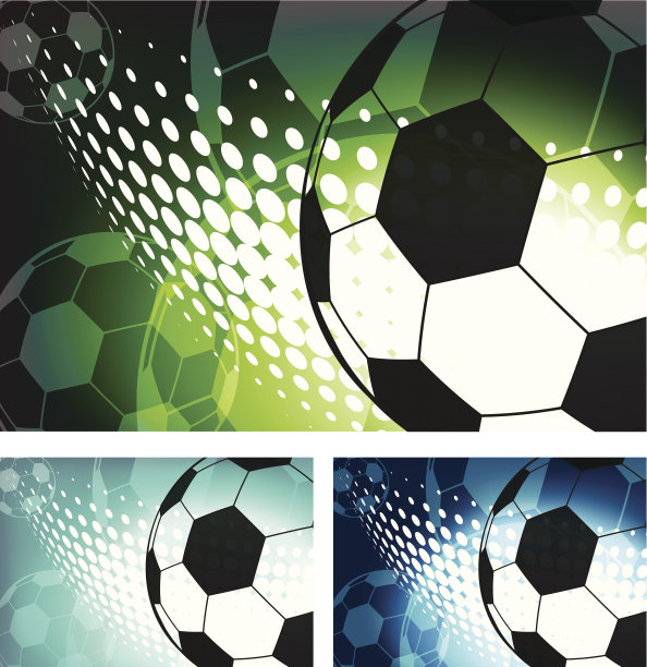 足球背景在三种颜色的变体。图片下载